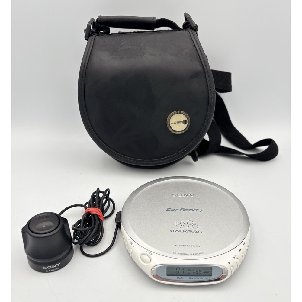 Vintage Sony Walkman Car Ready D-EJ368CK Portable CD Player W/ Accessories WORKS